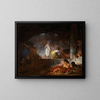Le Lavandaie - Jean-Honoré Fragonard — quadro incorniciato alla parete