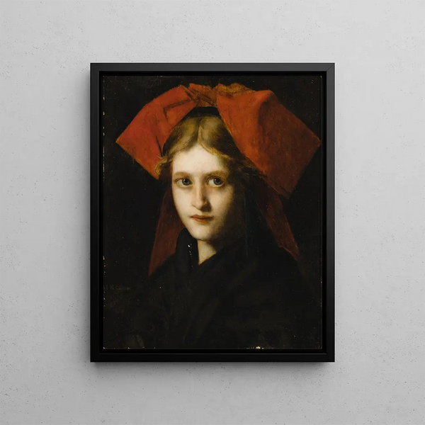 Giovane donna alsaziana - Jean-Jacques Henner — quadro incorniciato alla parete