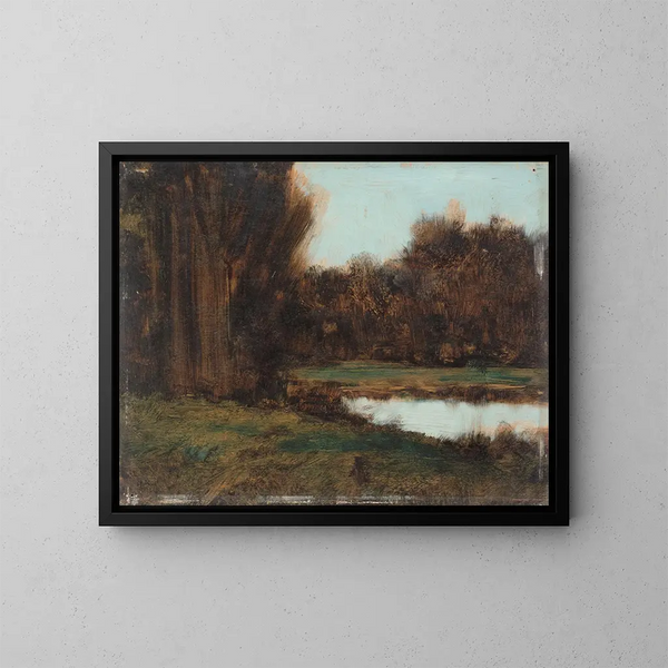 Paesaggio dell'Alsazia con uno stagno - Jean-Jacques Henner — quadro incorniciato alla parete