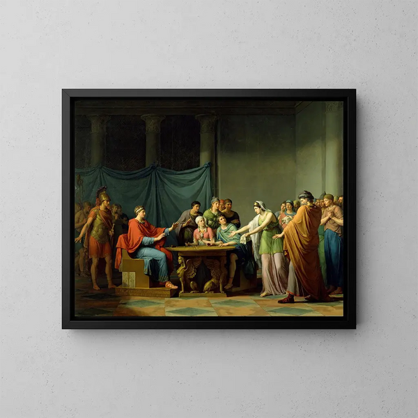 Bérénice reprochant à Ptolémée - Jean-Joseph Taillasson — quadro incorniciato alla parete