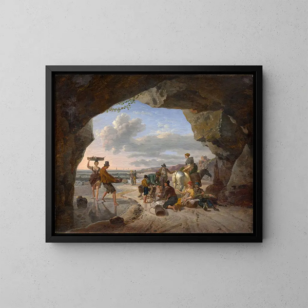 Rückkehr vom Fischfang - Jean-Louis Demarne — gerahmtes Bild an der Wand