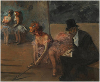 JeanLouis Forain - Danseuse et admirateur derrire la scne.webp