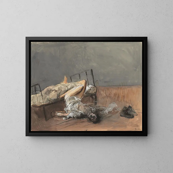 Der Selbstmord - Jean-Louis Forain — gerahmtes Bild an der Wand