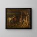 Innenansicht des Stalls - Jean-Louis van Kuyck — gerahmtes Bild an der Wand
