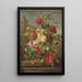 Rosen, Mohnblumen, Geißblatt und Polyanthus in einer Vase auf einer Steinschwelle - Jean-Pierre Lays — gerahmtes Bild an der Wand