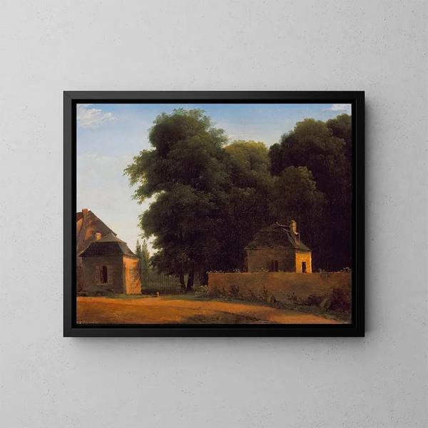 Eingang im Park von Saint-Cloud - Jean-Victor Bertin — gerahmtes Bild an der Wand