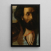 Skizze des Kopfes und der Hände von Johannes für Jesus übergibt Petrus die Schlüssel zum Himmel - Jean-Auguste-Dominique Ingres — gerahmtes Bild an der Wand