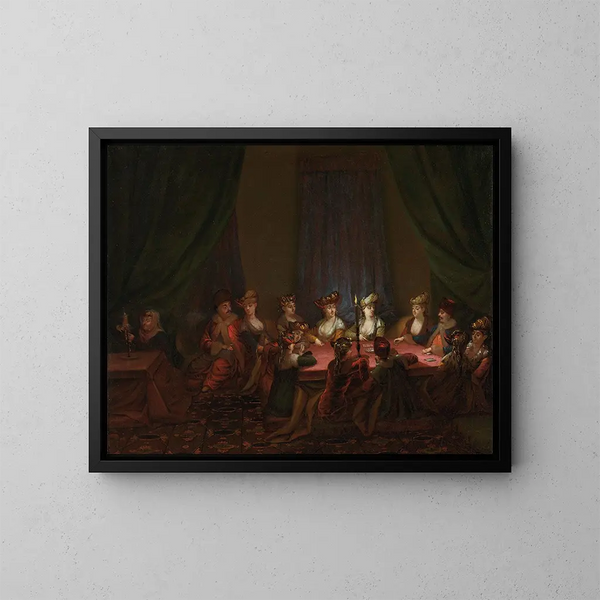 Feier der Armenier beim Kartenspielen - Jean-Baptiste Vanmour — gerahmtes Bild an der Wand
