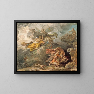 Jean Bernard Restout - Aeneas and Dido Fleeing the Storm.webp