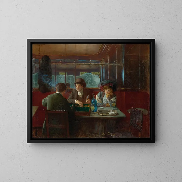 Le backgammon au café - Jean Béraud — quadro incorniciato alla parete