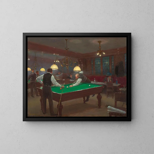 La Partie di biliardo - Jean Béraud — quadro incorniciato alla parete