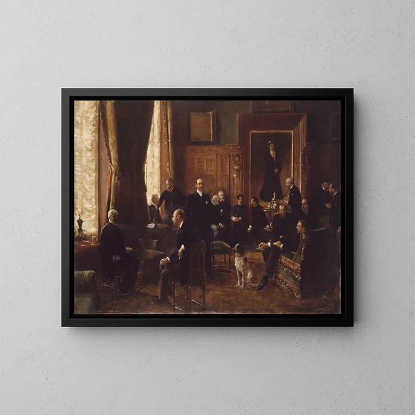 Il salone della contessa Potocka - Jean Béraud — quadro incorniciato alla parete