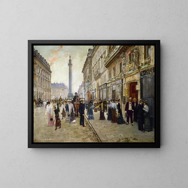 Uscita delle operaie della casa Paquin - Jean Béraud — quadro incorniciato alla parete
