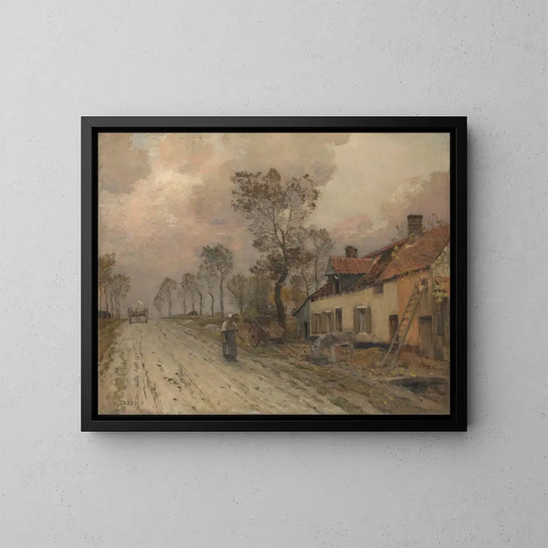La Route Nationale à Samer - Jean-Charles Cazin — gerahmtes Bild an der Wand