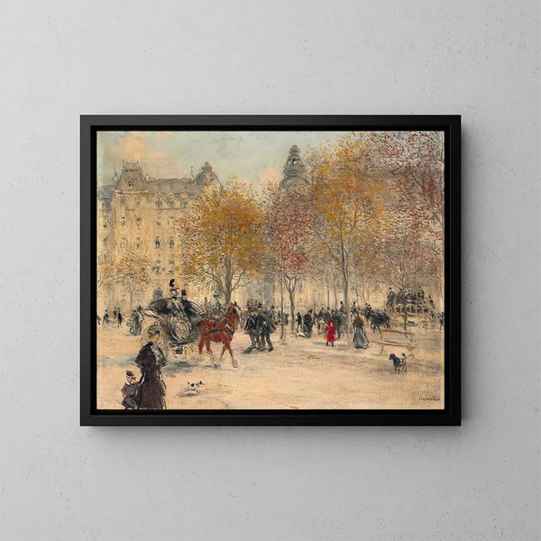 Herbst in Paris - Jean François Raffaëlli — gerahmtes Bild an der Wand