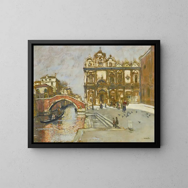 Campo San Giovanni e Paolo, Venedig - Jean François Raffaëlli — gerahmtes Bild an der Wand