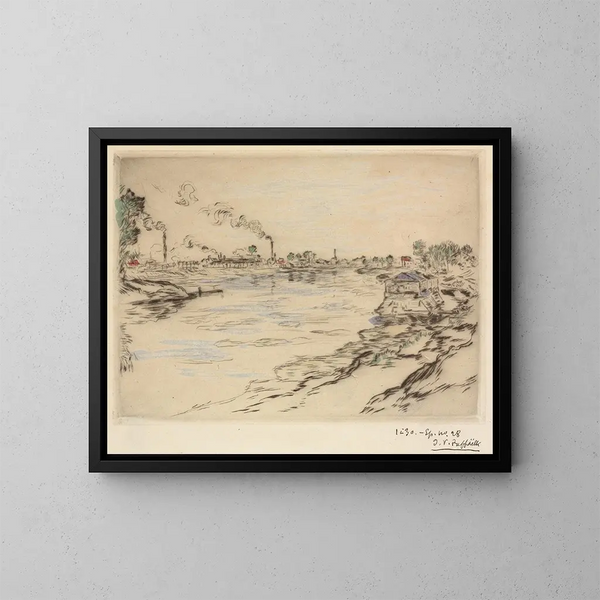 Die Seine in Asnières - Jean François Raffaëlli — gerahmtes Bild an der Wand