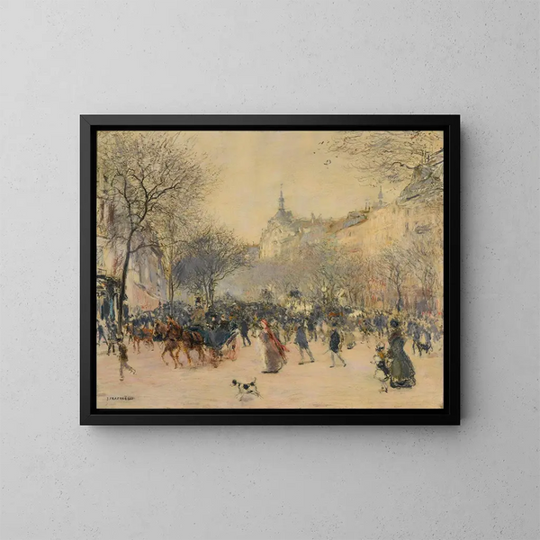 Le Carrefour Drouot, Paris - Jean François Raffaëlli — gerahmtes Bild an der Wand