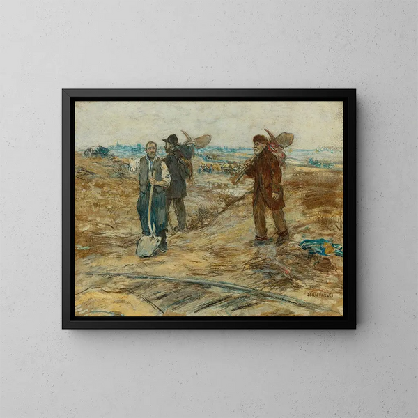 Die drei Eisenbahner - Jean François Raffaëlli — gerahmtes Bild an der Wand