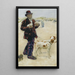 Uomo che passeggia con i cani - Jean François Raffaëlli — quadro incorniciato alla parete