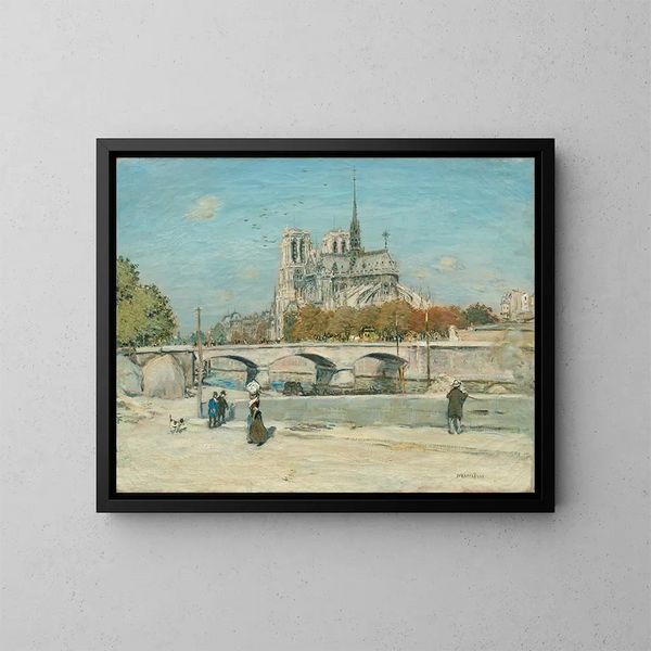 Notre-Dame Blick vom Quai de la Tournelle - Jean François Raffaëlli — gerahmtes Bild an der Wand