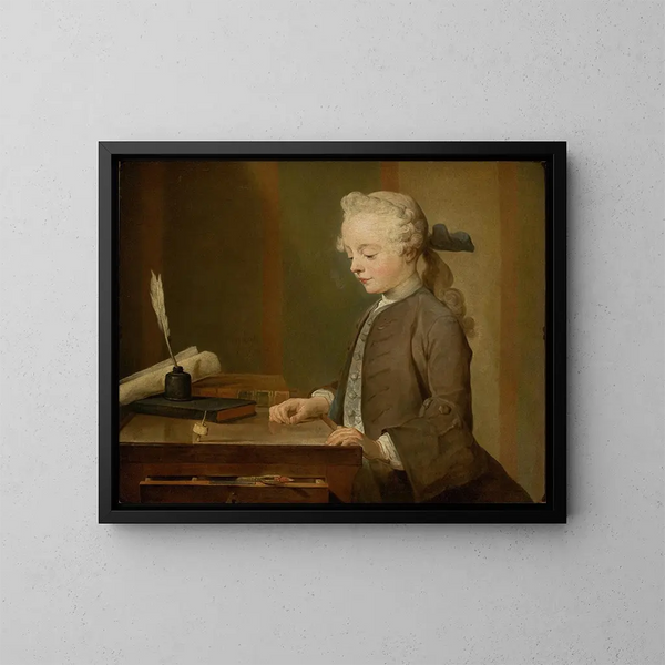 Portrait von Auguste Gabriel Godefroy - Jean Siméon Chardin — gerahmtes Bild an der Wand
