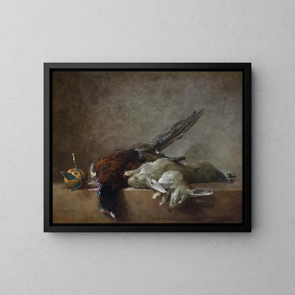 Stillleben mit Wild - Jean Siméon Chardin — gerahmtes Bild an der Wand