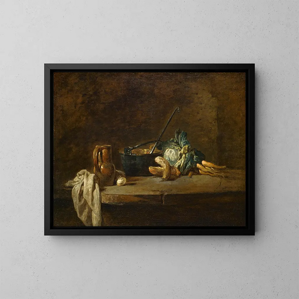 Gemüse für die Suppe - Jean Siméon Chardin — gerahmtes Bild an der Wand
