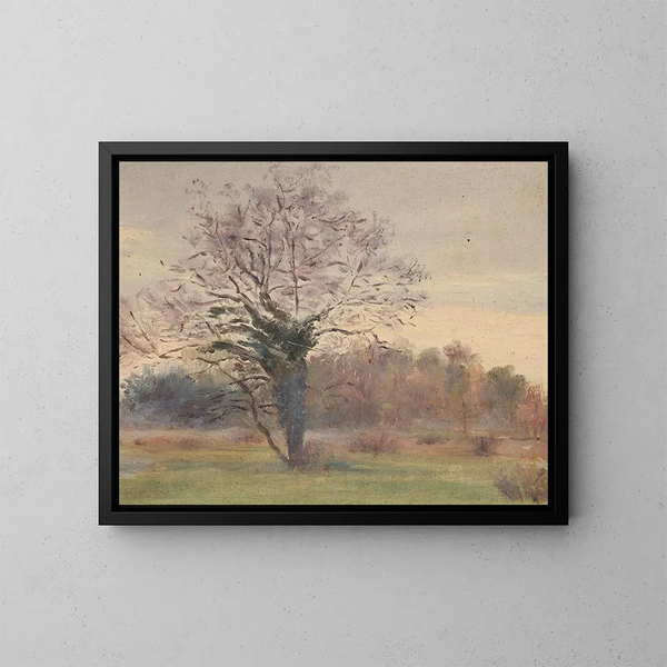 Baum in Majestät in einer Wiese - Jeanne Jégou-Cadart — gerahmtes Bild an der Wand