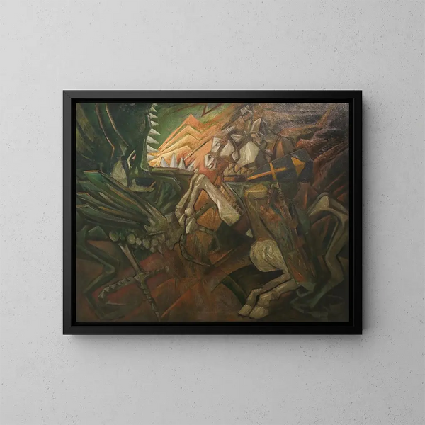 Saint Georges et le dragon - Jerzy Hulewicz — gerahmtes Bild an der Wand