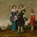 Giovane coppia che cammina con un paggio - Cerchio di Dirck Hals — vista dell’opera