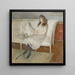 Junge Frau sitzt auf einem Sofa, genannt Symphonie in Weiß, Mademoiselle Paulmier - Paul César Helleu — gerahmtes Bild an der Wand