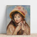 Reproduktion des Gemäldes Junge Frau mit rosa Hut - Pierre-Auguste Renoir