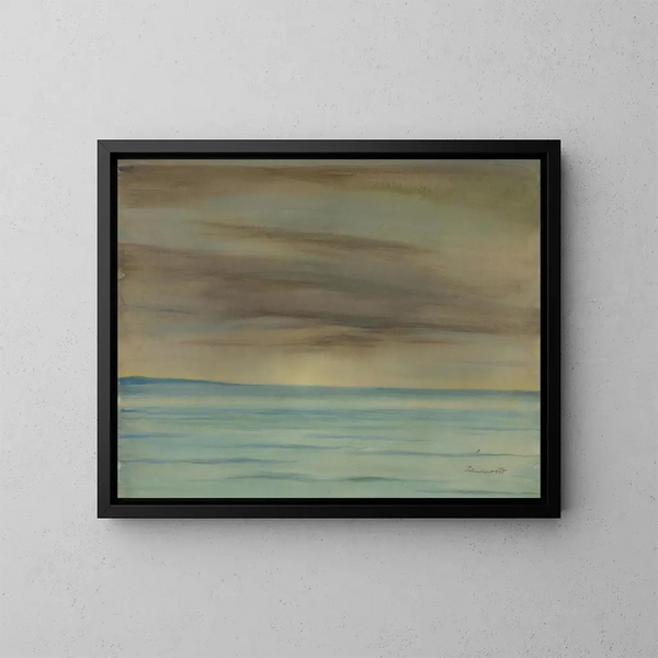 Sonnenuntergang über dem Meer - Julius Schubert — gerahmtes Bild an der Wand