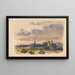 Village landscape painting - Jan Novák — framed artwork on a wall