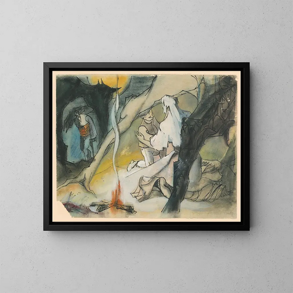 Familie in den Bergen - Jan Novák — gerahmtes Bild an der Wand
