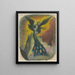 Princess abducted by a peacock-tailed monster - Jan Novák — framed artwork on a wall