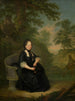 Marie-Thérèse in Witwenkleid, sitzend auf einer Steinsitzbank - János Donát — Ansicht des Kunstwerks