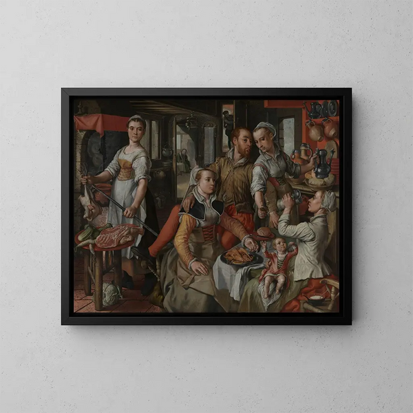 Szenen eines Bordells - Joachim Beuckelaer — gerahmtes Bild an der Wand