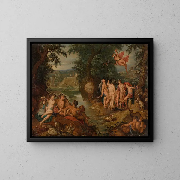 Der Urteil des Paris - Joachim Wtewael — gerahmtes Bild an der Wand