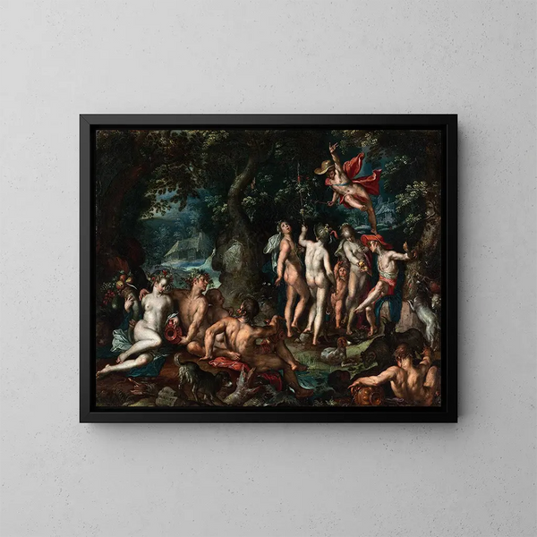 Der Urteil des Paris - Joachim Wtewael — gerahmtes Bild an der Wand