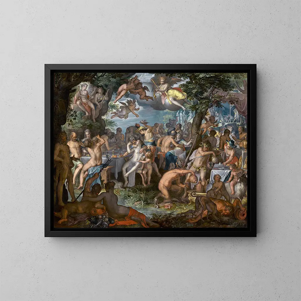 Der Hochzeit von Peleus und Thetis - Joachim Wtewael — gerahmtes Bild an der Wand