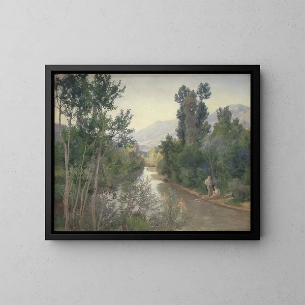 Nachmittag am Flussufer des Liri - Joakim Skovgaard — gerahmtes Bild an der Wand