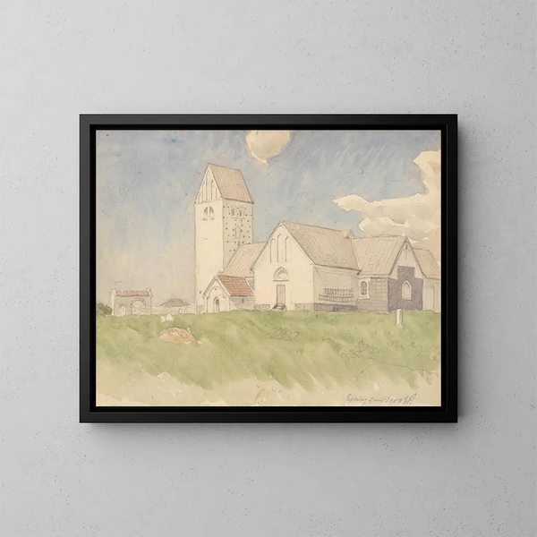 Kirche von Ejsing - Joakim Skovgaard — gerahmtes Bild an der Wand