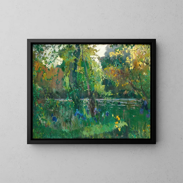 Flussufer im Wald - Joaquín Mir Trinxet — gerahmtes Bild an der Wand
