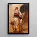 a Picador on a gray horse - Joaquín Agrasot — framed artwork on a wall