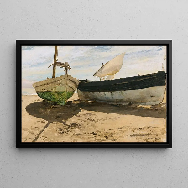 Joaqun Sorolla - Fishing Boats On The Beach Valencia.webp