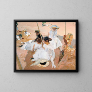 Joaqun Sorolla - Under the awning on the Beach at Zarauz.webp