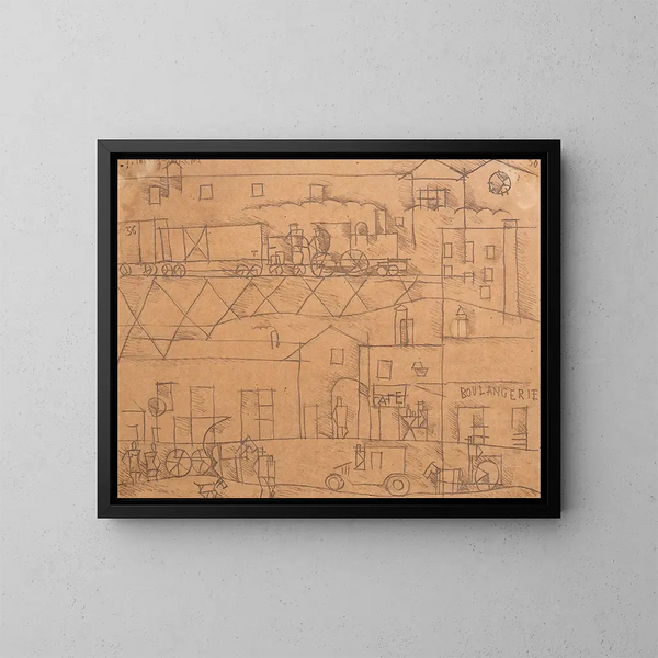La Gare - Joaquín Torres-García — gerahmtes Bild an der Wand