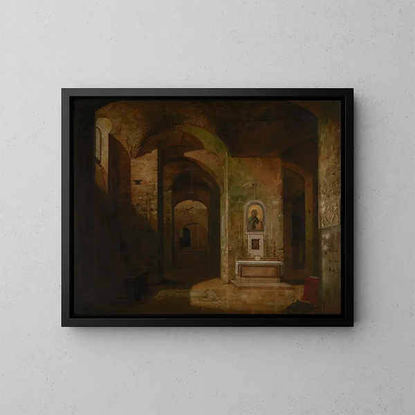 La cripta della basilica San Martino ai Monti a Roma - Jodocus Sebastiaen van den Abeele — quadro incorniciato alla parete